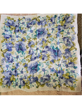 Vintage YSL Blue Floral Scarf - Mother’s Day Gift Idea